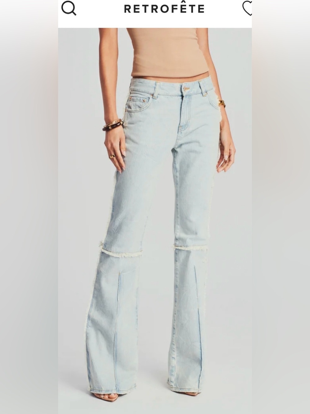Retrofete Cillian Light Blue High-Rise Flare Jeans